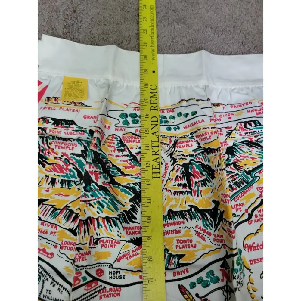 VINTAGE MID-CENTURY GRAND CANYON NATIONAL PARK MAP CACTUS CLOTH APRON